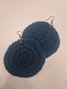 Teal green - crochet earrings