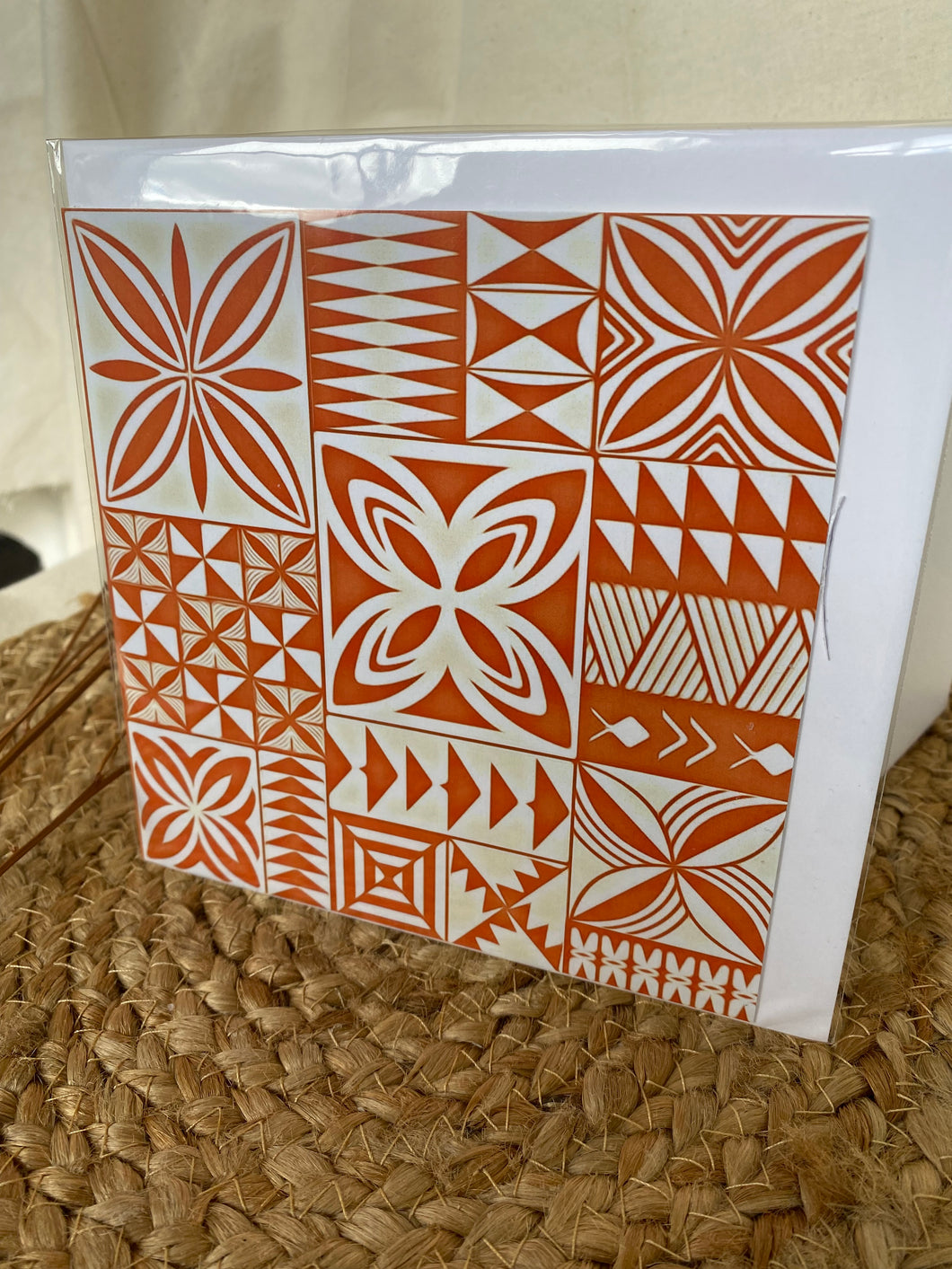 pasifika greeting cards- poly peach