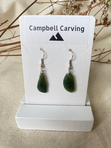 Tumbled Hanging Earrings – Pounamu