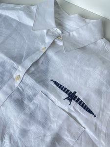 linen shirt/hemaima womens cut white