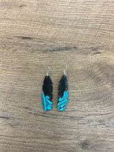 Load image into Gallery viewer, Upcycled Leather Earrings - Black Base with Maori Design
