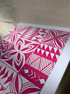 pasifika greeting cards- poly pink