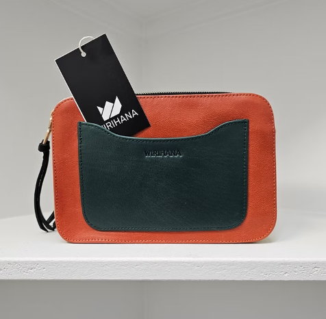 Tauaki Purse - Pounamu Green/ Red Clay