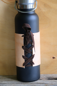 Black Russet Leather Bottle