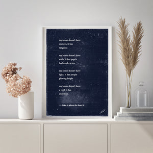 Home is where the heart is - Poem Print