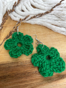 Green Putiputi -Crochet Earrings