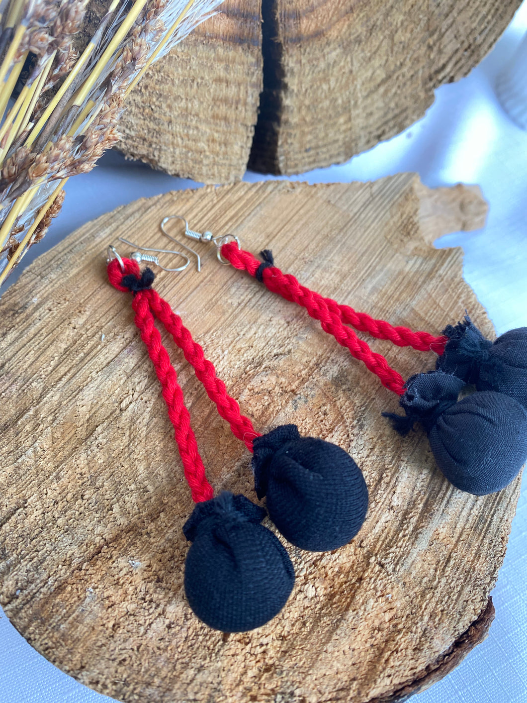 Red And Black Poi Earrings