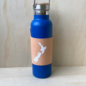 Dark Blue Russet Bottle with Leather Sleeve